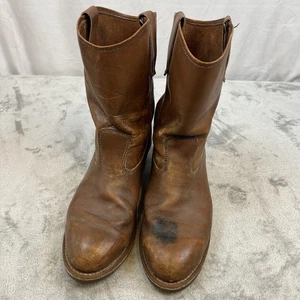 Vintage Goodyear Chemigum Boots Mens Size 13 D Brown Leather Pull On Western 80s - Picture 1 of 15