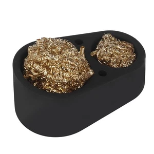 Soldering Iron Tip Cleaner Brass Cleaning Wire Silicone Holder Double Ball Acces - Picture 1 of 22