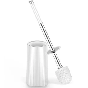 Toilet Brush, Compact Size Toilet Bowl Brush and Holder with Stainless Steel ... - Picture 1 of 7