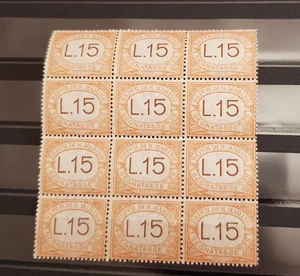 SAN MARINO -SEGNATASSE-KOMPLEMENTÄRVAL L.15. PASSMARKIERUNG IM BLOCK VON 12 POSTFRISCH - Bild 1 von 2