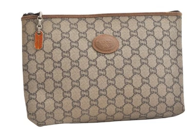 Auténtico GUCCI Vintage GG Plus Bolso sin asas Cartera PVC Cuero Marrón 3496N Foto 1 de 4