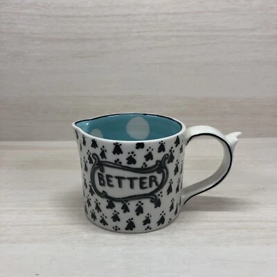 Anthropologie Molly Hatch MEJOR cerámica crema verde azulado blanco lunares Foto 1 de 4