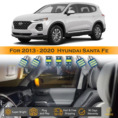 Paquete interior de 11 luces LED ultra blancas para Hyundai Santa Fe 2013-2020 Foto 1 de 4