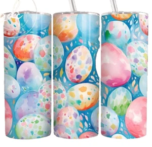 Easter, Easter Egg 20 Oz With Lid And Straw Travel Mug Insulated - Picture 1 of 3