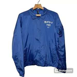 Fox Racing Standard Pit Stop Coaches Jacket windbreaker in Royal blue. Men’s L - Picture 1 of 10