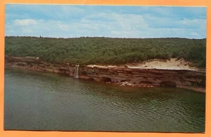 Munising MI abgebildete Felsen Spray Falls alte Postkarte um 1960 - Bild 1 von 3