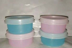 4x New Tupperware 1 ounce Smidgets Pill Holders / Spices etc - 2 Pink 2 Blue New - Picture 1 of 1