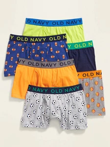 Old Navy Kid Boys Underwear 6 Pack Boxer Brief Sports Solid Size XS Small Medium - Picture 1 of 1