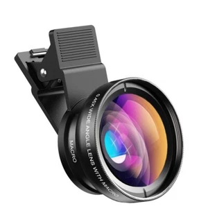 Apexel Universal Phone Camera Lens Kit 0.45X Grand Angle 140 ° + 12.5X Macro ... - Photo 1/8