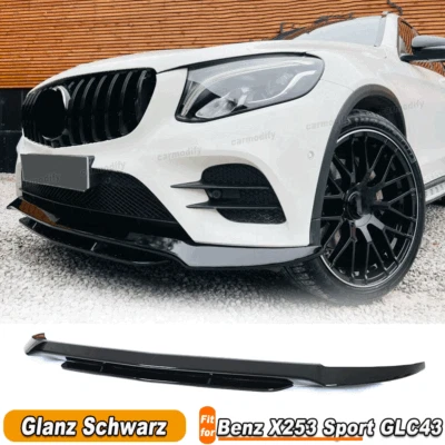 Für Mercedes X253 GLC250 GLC43 AMG Glanz Schwarz Frontlippe Frontansatz Spoiler  - Bild 1 von 4