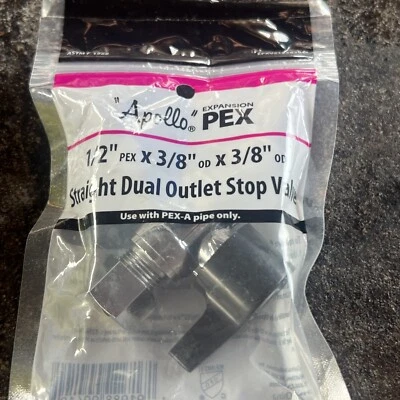 1/2x 3/8x 3/8 recta doble salida válvula de parada cromada Foto 1 de 4