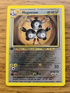 EXCELLENT! 1st Edition Magneton (10/64) Holo Neo Revelation Pokemon Card! - Picture 1 of 2