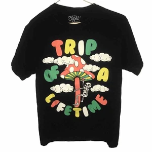 T-Shirt 80 Acht Größe S Trip Of A Lifetime 100 % Baumwolle Pilz Skelett - Bild 1 von 5