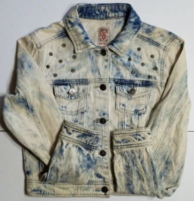 Chaqueta Denim Grunge Rock Decree Blanqueada Lavado Piedra Envejecida Picos Manchados M Foto 1 de 4