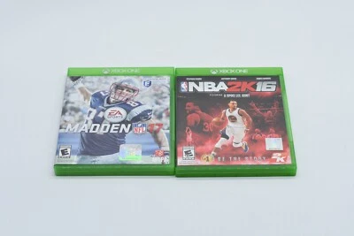 Xbox One Nba 2k16 And Madden 17 (2) game LOT - FREE FAST US SHIPPING - Image 1 of 3