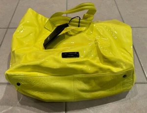 NWT C'N'C' COSTUME NATIONAL bright Yellow Shopper Tote Purse w/Shoulder Strap - Picture 1 of 9