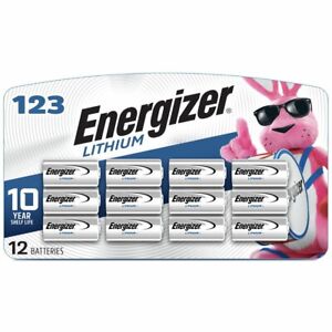 12 x CR123 Energizer 3V Lithium Batteries (CR123A, DL123, 123, EL123, CR17345)