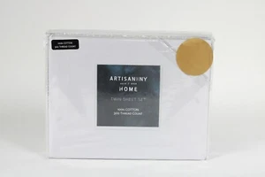Artisan Ny Home 300 TC Cotton bedding 3 Piece Twin Size Bed Sheet Set Gray New - Picture 1 of 4