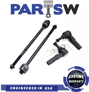 4Pc Front Inner Outer Tie Rods for 1991-2001 2002 Saturn SC SL SW Series Camaro - Picture 1 of 3