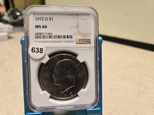 1972 D $1 Eisenhower Dollar NGC MS66 - Picture 1 of 3