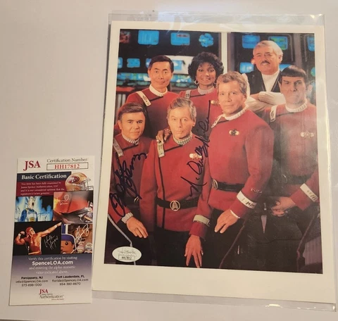 Star Trek Chekov Uhura Signed JSA 8x10 Nichelle Nichols Walter Koenig Autograph Cover