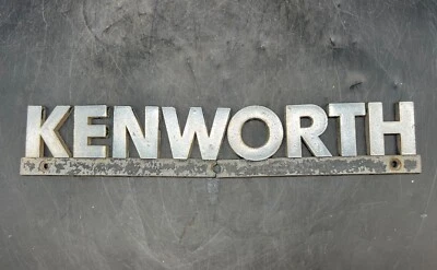 Vintage Kenworth Emblem Plate Decal Chrome Silver Black K281-1358 Badge - Image 1 of 4