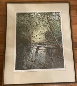 Frances St. Clair Miller Original Etching Artists Proof WATERFALL Signed Framed - Picture 1 of 8
