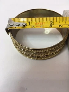 Vintage Gold Plated Brass Metal Women’s Wrist Bracelet Beautifully Designed - Picture 1 of 12