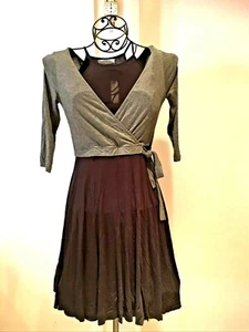 Anthropologie Bailey 44 Wrap Jersey Dress-NWT-MED-Black+Gray (Ret: $158) - Bild 1 von 5