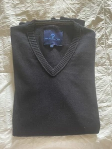 Martin + Osa Herren XL Sweater Pulli Schwarz Baumwolle Wolle V-Ausschnitt Neu mit Etikett - Bild 1 von 12