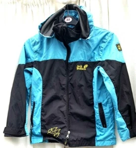 Chest 32" light blue and black,front zip,hood,mesh inside jacket Jack Wolfskin - Picture 1 of 6