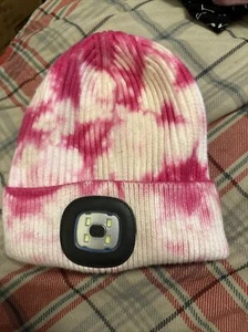LED Beanie Hat Light Rechargeable Winter Warm Knitted Headlight Cap Camouflage - Picture 1 of 6