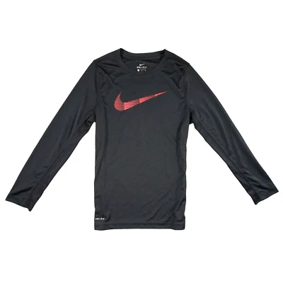Nike Niños Camiseta Manga Larga Cuello Redondo Dri-Fit Transpirable Negra Talla Grande Foto 1 de 4