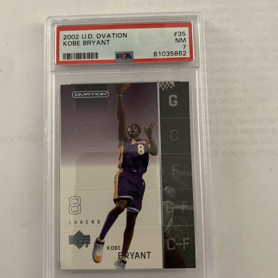 2002 UD Ovation #35Kobe Bryant Los Angeles Lakers HOF PSA 7 - Image 1 of 4