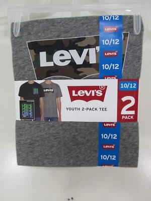 Nuevo paquete de 2 camisetas Levis Youth talla 10/12 gris negro manga corta Foto 1 de 4