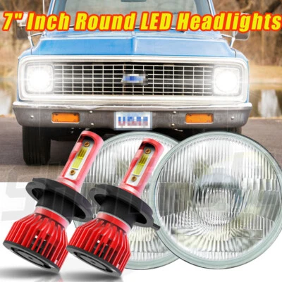For Chevrolet Truck C10 C20 Nova Pickup 7" Round Led Hi/Lo Beam Headlights 2x - Image 1 of 4