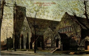 1910. WEST CHESTER, PA. SANTA TRINITÀ E PARROCCHIA BLDG. CARTOLINA. HH11 - Foto 1 di 2