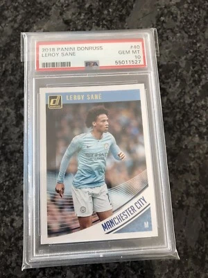2018 Panini Donruss Soccer #40 Leroy Sane Manchester  City PSA 10 GEM MINT - Image 1 of 2