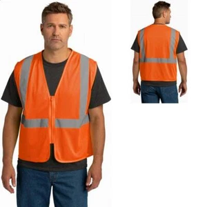 CornerStone ® ANSI 107 Class 2 Mesh Zippered Vest CSV101 S/M L/XL 2/3X 4/5X - Picture 1 of 13