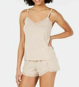Juego de pijamas INC 2 PIEZAS INC con brillo metálico juego de dormir ajuste de encaje camisas y pantalones cortos nuevo con etiquetas - Imagen 1 de 7