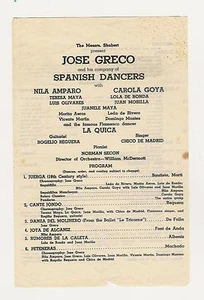 1951 JOSE GRECO Flamenco Spanish Dancers Messrs Shubert Playbill Program - Picture 1 of 5