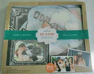 HALLMARK PICS 'N' PROPS Wedding Fun Kit Photo Album Props Wedding Photo Booth - Picture 1 of 2
