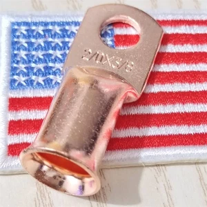 Heavy Duty Copper Lugs Battery Connectors Terminals Cable Ends 2/0AWG 3/8" Ring - Picture 1 of 8