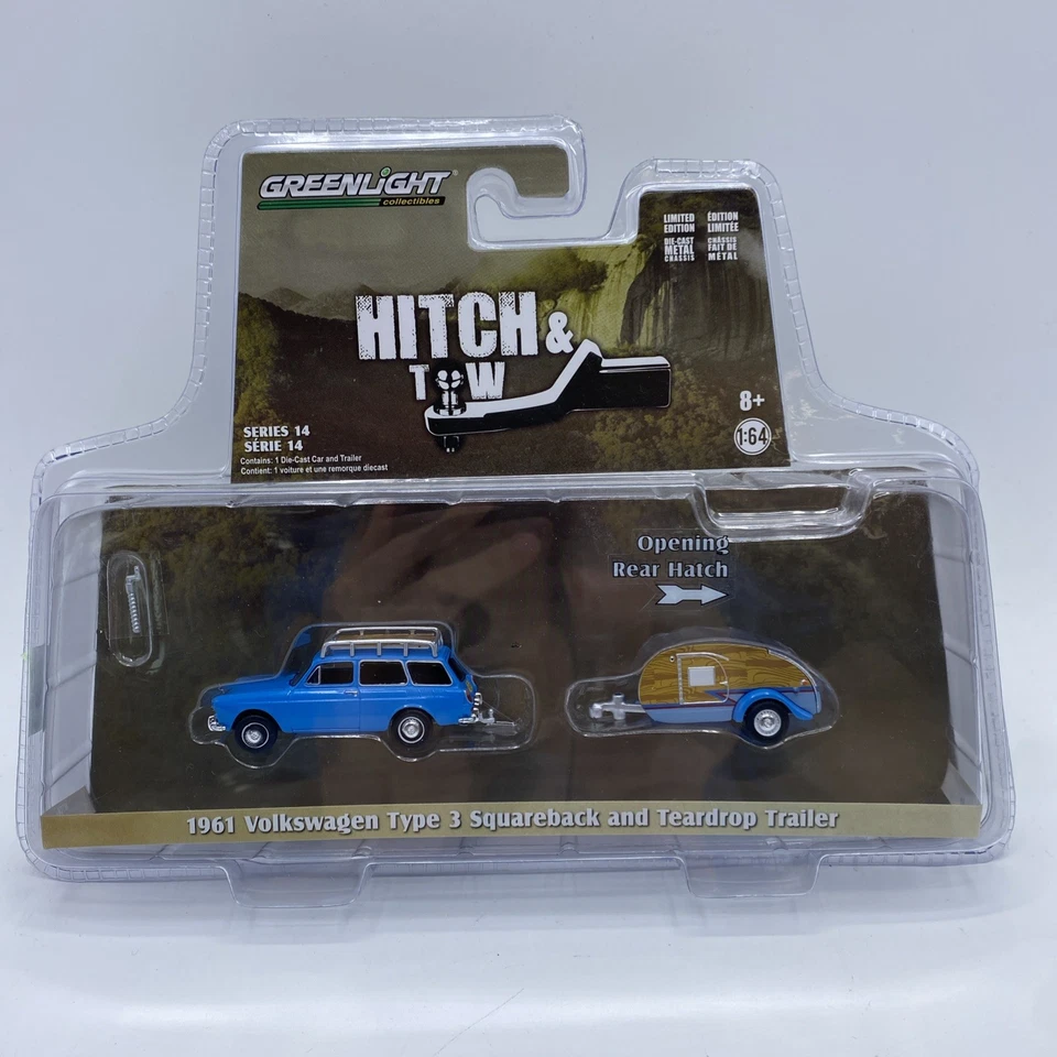 Greenlight Hitch & Tow 1961 Volkswagen Type 3 Squareback Teardrop Camper Trailer