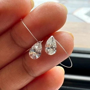 0.25Ct Drilled Lab Grown Pear Cut E/F Color Loose Diamond For Wedding Jewelry - Bild 1 von 8