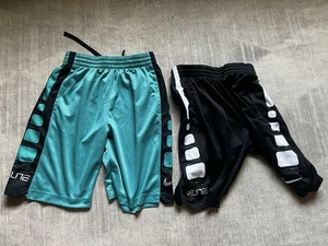 Lot Of 2 Boys Nike Elite Basketball Shorts Boys Size Large Black And Teal - Picture 1 of 10