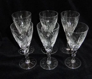 SIX Stuart Crystal Ellesmere Pattern Hand Cut English Sherry Glasses 13.3 cm - Picture 1 of 8