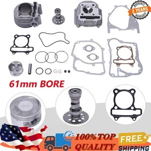 For GY6 150cc Big Bore Kit Set Cylinder Head Piston Gasket Set 61mm - Picture 1 of 20