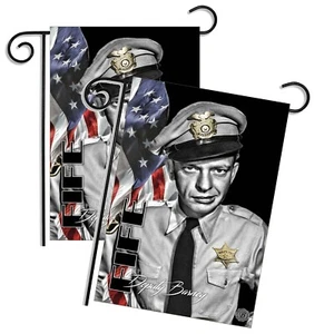 Mayberry Sheriff's Office Deputy Barney Fife Two Flags & Two Metal Stands - Picture 1 of 5