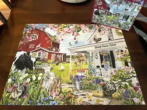 White Mountain 1000 Piece Jigsaw Puzzle SPRING GREEN FARM #1741 - Picture 1 of 1